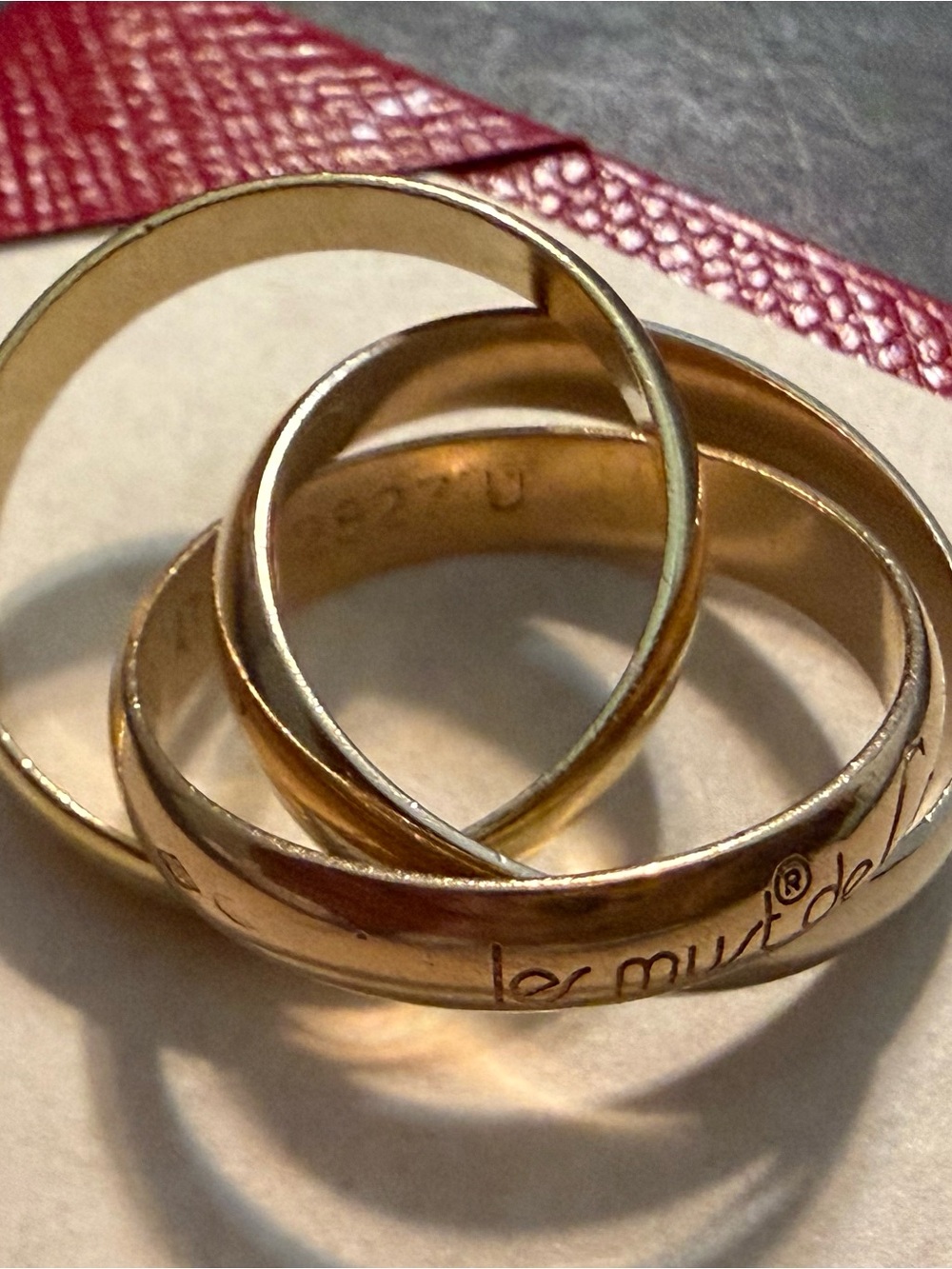 Cartier vintage Le Must de Cartier trinity ring. Size 4. - Picture 2 of 13